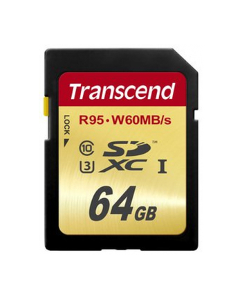 Transcend karta pamięci SDXC 64GB Class10 UHS-I U3 (read/write: 95/60MB/s)