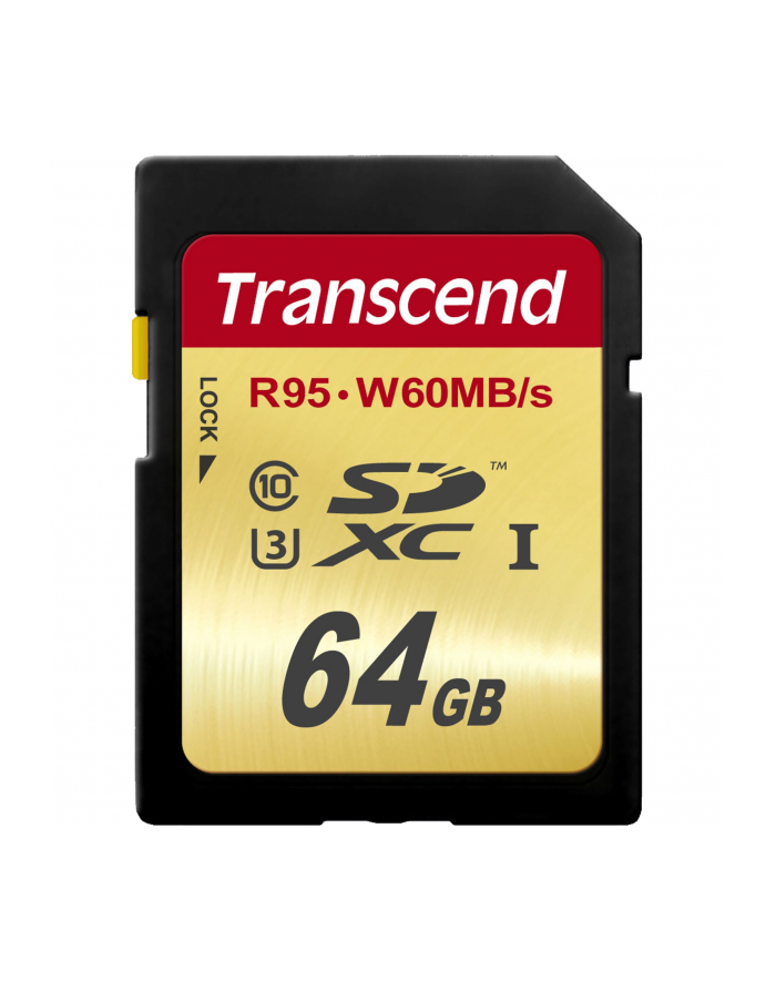 Transcend karta pamięci SDXC 64GB Class10 UHS-I U3 (read/write: 95/60MB/s) główny