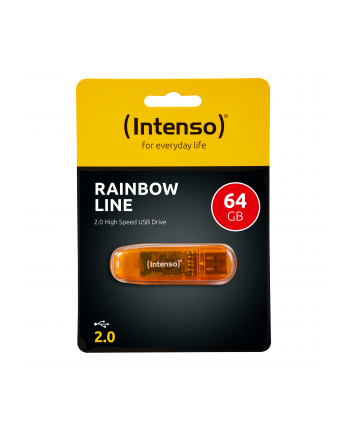 Intenso pamięć USB RAINBOW LINE ORANGE 64GB