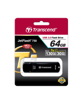 TRANSCEND USB Flash Disk JetFlash®750K, 64GB, USB 3.0, Black