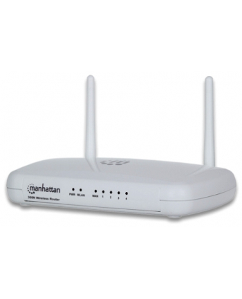 Manhattan Router WiFi N300 802.11b/g/n 300 Mb/s 1xWAN 4xLAN 10/100 QoS 2.4GHz