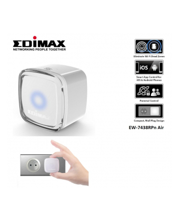 Edimax Technology Edimax N300 Smart Wi-Fi Extender/Repeater with EdiRange App, LED