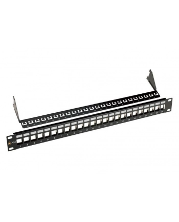 19'' modularny nie osadzony patch panel Solarix 24 portów czarny 1U