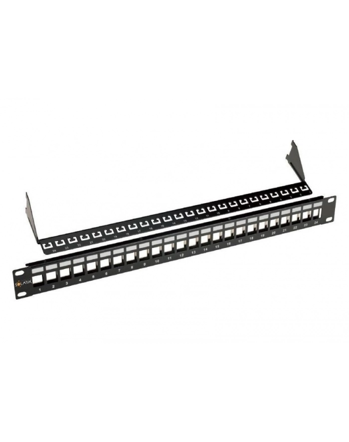 19'' modularny nie osadzony patch panel Solarix 24 portów czarny 1U główny