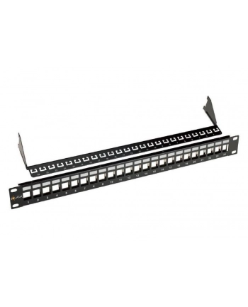 19'' modularny nie osadzony patch panel Solarix 24 portów czarny 1U