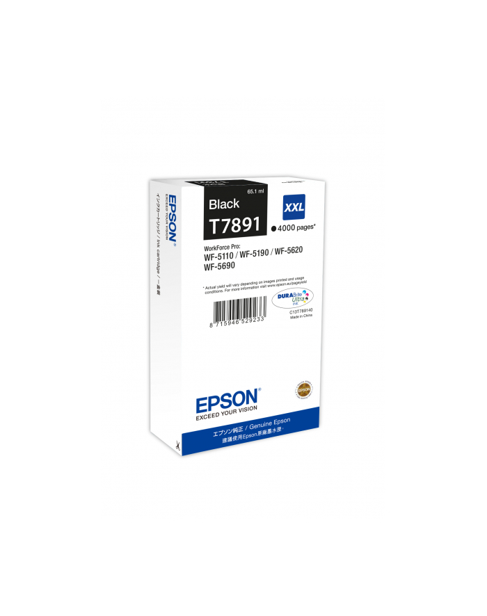 Tusz Epson Black T7891 | 65 ml | WF-5110DW/WF-5190DW/WF-5620DWF/WF-5690DWF główny