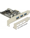 Delock Karta PCI Express > 3 x zewnętrzny + 1 x wewnętrzny USB 3.0 - nr 20