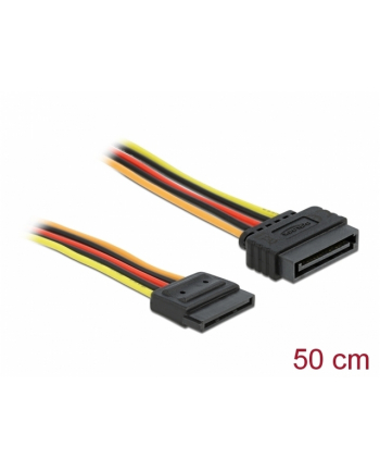 PRZEDŁUŻACZ KABLA ZASILAJĄCEGO SATA 15PIN M/F 50CM DELOCK nr 1