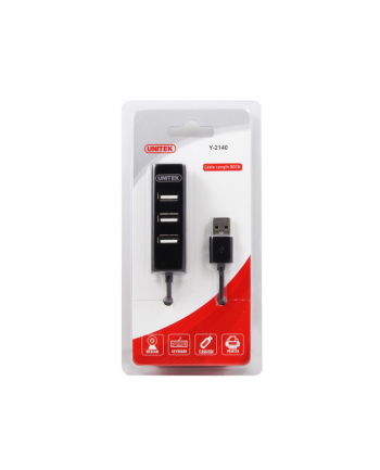 Hub Unitek 4x USB 2.0 mini czarny Y-2140