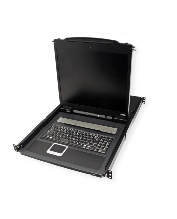 ATEN KVM 8 port LCD 19'' + keyboard + touchpad PS/2 or USB, 1U 19'' Rack nr 1