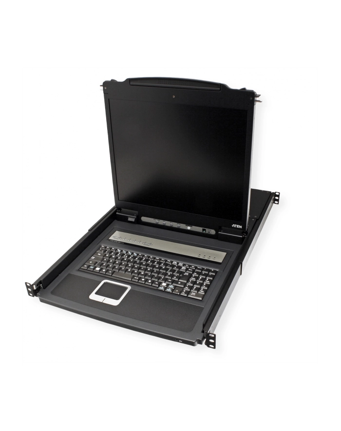 ATEN KVM 8 port LCD 19'' + keyboard + touchpad PS/2 or USB, 1U 19'' Rack główny