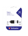 VERBATIM Flash Disk NANO 16 GB Store'n'Stay + micro USB OTG adapter USB 2.0 czarny - nr 39