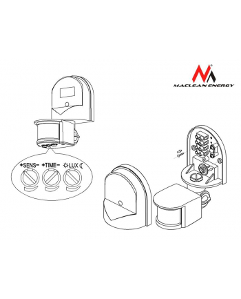 Maclean Ścienny czujnik ruchu zmierzchu MCE25 180