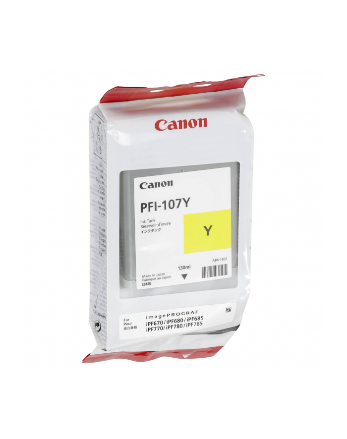 Tusz Canon PFI107Y żółty  | 130ml |  iPF68X, 78X główny