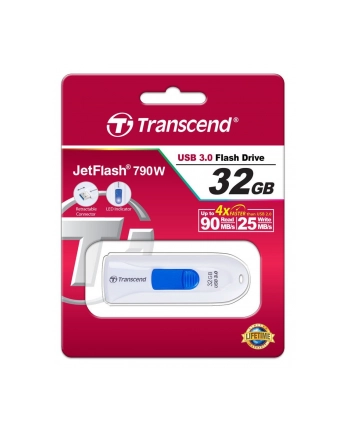 TRANSCEND USB Flash Disk JetFlash®790, 32GB, USB 3.0, White/Blue (R/W 90/25 MB/s) nr 2