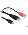 KABEL USB AM MINI USB 2.0 -> 2XAM-AF 1.5M DELOCK - nr 12