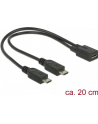 KABEL USB MICRO BF->USB MICRO BM X2 20,5CM (ROZGAŁĘŹNIK) USB 2.0 DELOCK - nr 14