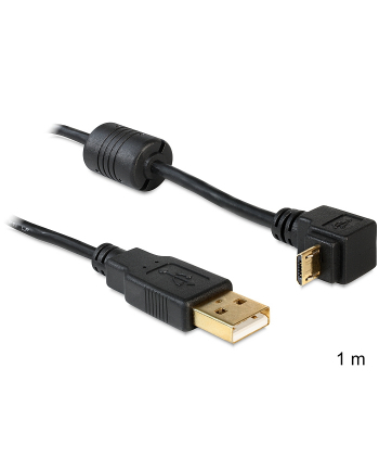 KABEL USB MICRO AM-MBM5P 2.0 KĄTOWY GÓRA/DÓŁ 90'' 1M DELOCK