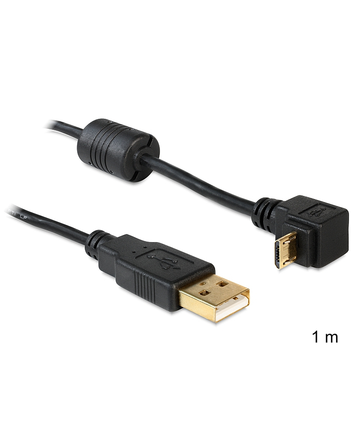 KABEL USB MICRO AM-MBM5P 2.0 KĄTOWY GÓRA/DÓŁ 90'' 1M DELOCK główny