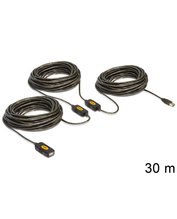 KABEL USB AM-BM 2.0 30M AKTYWNY BLACK DELOCK