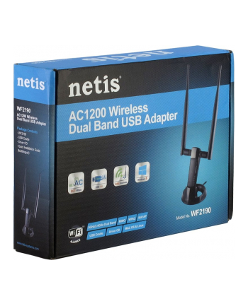 Netis Bezprzewodowa Karta Sieciowa USB MINI WIFI (WLAN AC 1200 MBIT/S),2x antena
