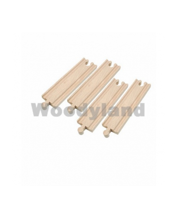 WOODYLAND Kolejka, Tory proste 15cm,4szt
