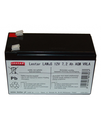 Lestar żelowy akumulator wymienny LAWSu 12V 7,2Ah AGM VRLA