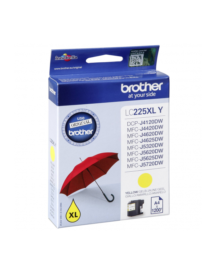 Brother Tusz Żółty LC225XLY II 1200 str. główny