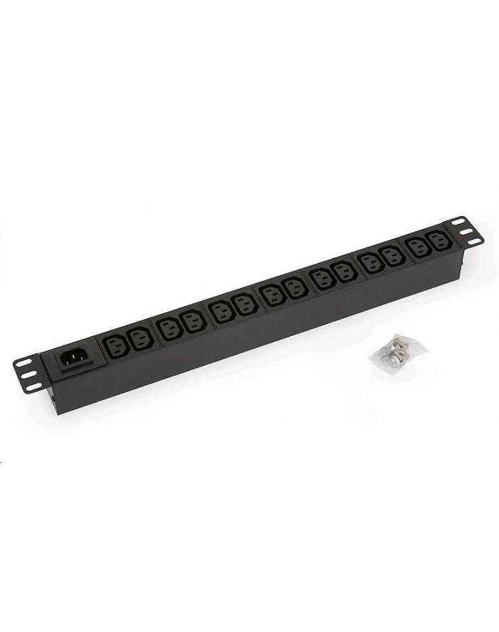 Triton Listwa zasilająca 19  RAB-PD-X10-A1 (14 gniazd w standardzie IEC320  max. 10 A  bez przewodu wytk C14  kolor czarny RAL 9005  wskaźnik zasilania LED) główny