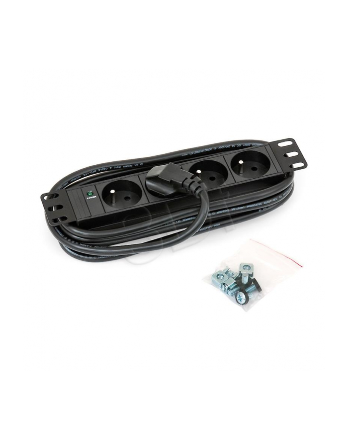 Triton Listwa zasilająca 10  RAB-PD-X90-A1 (4 gniazda w standardzie ČSN  max. 16 A  przewód 3 x 1 5 mm o długości 2 m  wtyk DIN49441 16 A  kolor czarny RAL 9005  wskaźnik zasilania LED) główny