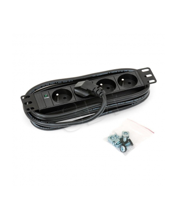 Triton Listwa zasilająca 10  RAB-PD-X90-A1 (4 gniazda w standardzie ČSN  max. 16 A  przewód 3 x 1 5 mm o długości 2 m  wtyk DIN49441 16 A  kolor czarny RAL 9005  wskaźnik zasilania LED)
