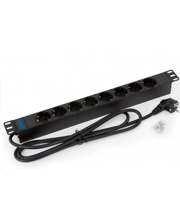 Triton Listwa zasilająca 19  RAB-PD-X02-A1 (8 gniazd w standardzie DIN  max. 16 A  przewód 3 x 1 5 mm o długości 2 m  wtyk DIN49441 16 A  kolor czarny RAL 9005)