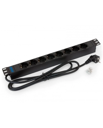 Triton Listwa zasilająca 19  RAB-PD-X02-A1 (8 gniazd w standardzie DIN  max. 16 A  przewód 3 x 1 5 mm o długości 2 m  wtyk DIN49441 16 A  kolor czarny RAL 9005)
