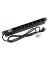 Triton Listwa zasilająca 19  RAB-PD-X04-A1 (8 gniazd w standardzie DIN  max. 16 A  przewód 3 x 1 5 mm o długości 2 m  wtyk DIN49441 16 A  kolor czarny RAL 9005  podświetlany wyłącznik główny z plastikową osłoną) - nr 6