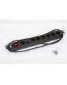 Triton Listwa zasilająca 19  RAB-PD-X04-A1 (8 gniazd w standardzie DIN  max. 16 A  przewód 3 x 1 5 mm o długości 2 m  wtyk DIN49441 16 A  kolor czarny RAL 9005  podświetlany wyłącznik główny z plastikową osłoną) - nr 9
