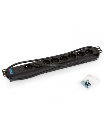 Triton Listwa zasilająca 19  RAB-PD-X05-A1 (8 gniazd w standardzie ČSN  max. 16 A  przewód 3 x 1 5 mm o długości 2 m  wtyk DIN49441 16 A  kolor czarny RAL 9005  wskaźnik zasilania LED)
