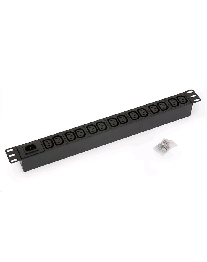 Triton Listwa zasilająca 19  RAB-PD-X10-A1 (14 gniazd w standardzie IEC320  max. 10 A  bez przewodu wytk C14  kolor czarny RAL 9005  wskaźnik zasilania LED) główny