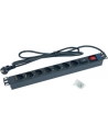 Triton Listwa zasilająca/przeciwprzepięciowa 19  RAB-PD-X12-A1 (7 gniazd w standardzie DIN  max. 16 A  przewód 3 x 1 5 mm o długości 2 m  wtyk DIN49441 16 A  kolor czarny RAL 9005   podświetlany wyłącznik główny z plastikową osłoną   ochrona przeciwp - nr 11