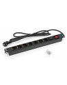 Triton Listwa zasilająca/przeciwprzepięciowa 19  RAB-PD-X12-A1 (7 gniazd w standardzie DIN  max. 16 A  przewód 3 x 1 5 mm o długości 2 m  wtyk DIN49441 16 A  kolor czarny RAL 9005   podświetlany wyłącznik główny z plastikową osłoną   ochrona przeciwp - nr 3