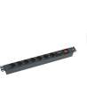 Triton Listwa zasilająca/przeciwprzepięciowa 19  RAB-PD-X12-A1 (7 gniazd w standardzie DIN  max. 16 A  przewód 3 x 1 5 mm o długości 2 m  wtyk DIN49441 16 A  kolor czarny RAL 9005   podświetlany wyłącznik główny z plastikową osłoną   ochrona przeciwp - nr 5