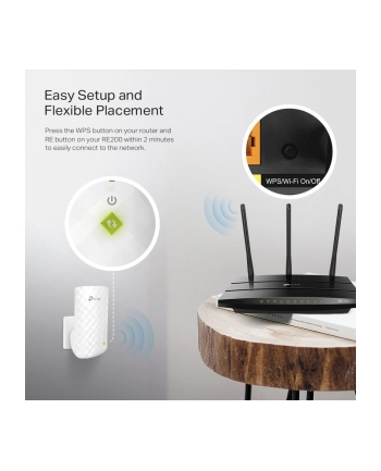 TP-Link RE200 Wireless Range Extender 802.11b/g/n/ac  AC750 , Wall-Plug