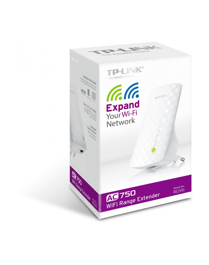 TP-Link RE200 Wireless Range Extender 802.11b/g/n/ac  AC750 , Wall-Plug główny