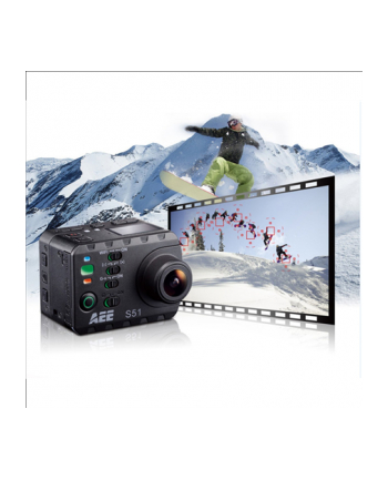 AEE S51 Action cam + Car DVR (G-Sensor) Full HD 1920×1080 - LCD 2''  Ambarella A5/ f/2.8K / lens 2x Sharper 155°/ 16:9 / video 1080p30fps, 960p48fps, 720p60fps / 16MP photo w/30fps/ Digital 10X/  Waterproof 100m/ G- sensor/ AV output /
