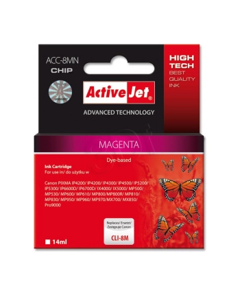 Activejet tusz Canon CLI-8 Magenta   (z czipem)         ACC-8M nr 2