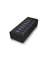 RaidSonic Icy Box 7 x Port USB 3.0 Hub z portem ładowania USB, Czarny - nr 1
