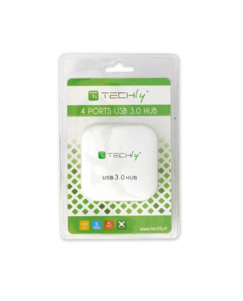 Techly Hub USB 3.0 Super-Speed, 4 porty, biały