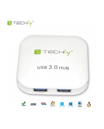 Techly Hub USB 3.0 Super-Speed, 4 porty, biały