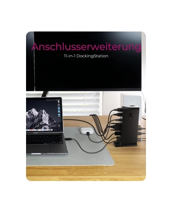 RaidSonic Icy Box Multi Stacja Dokująca dla Notebooks i PCs, 2x USB 3.0, HDMI, Czarna