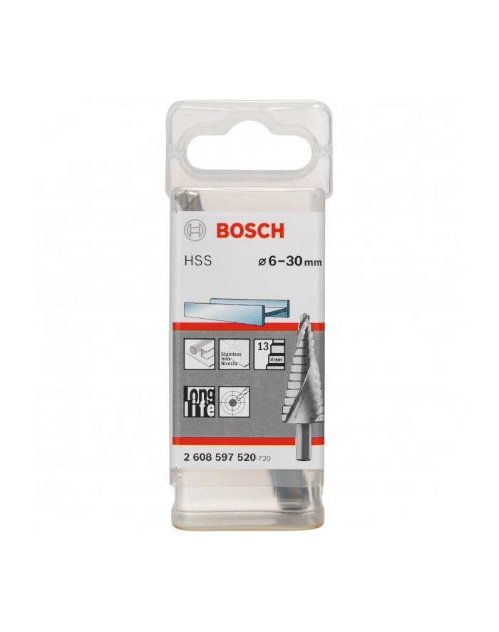 WIERTŁO WIELOSTOPNIOWE 4-30mm 14śr. HSS BOSCH główny