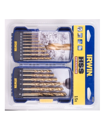 ZESTAW WIERTEŁ DO METALU 19szt. 1-10mm TYTANOWANE HSS-TIN IRWIN nr 1
